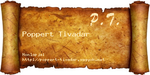 Poppert Tivadar névjegykártya